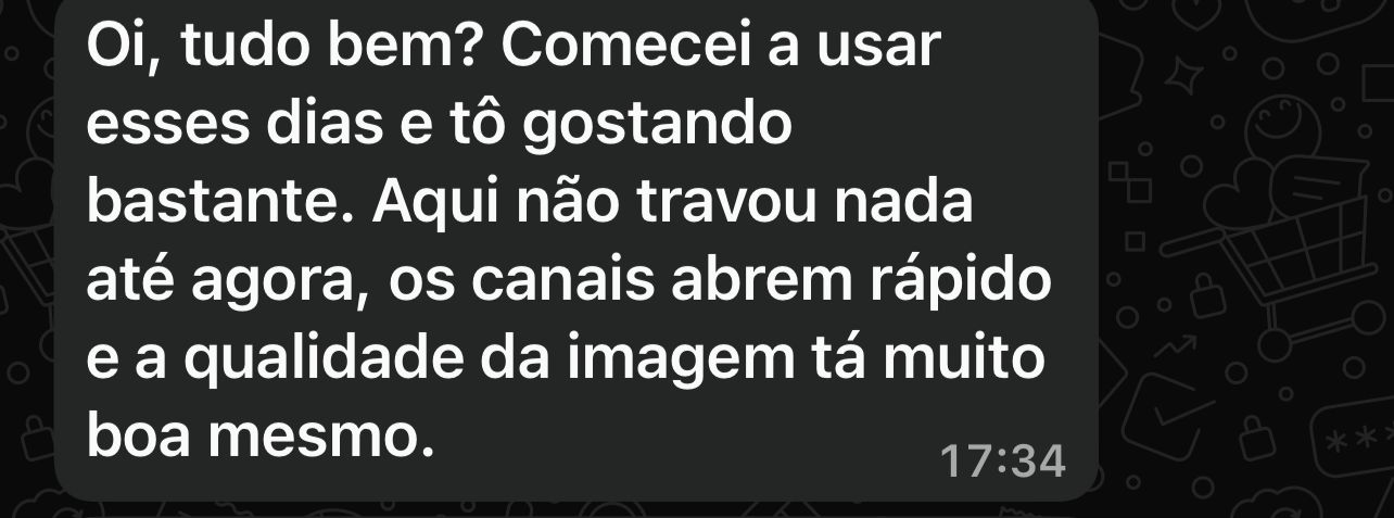 Print de cliente elogiando qualidade